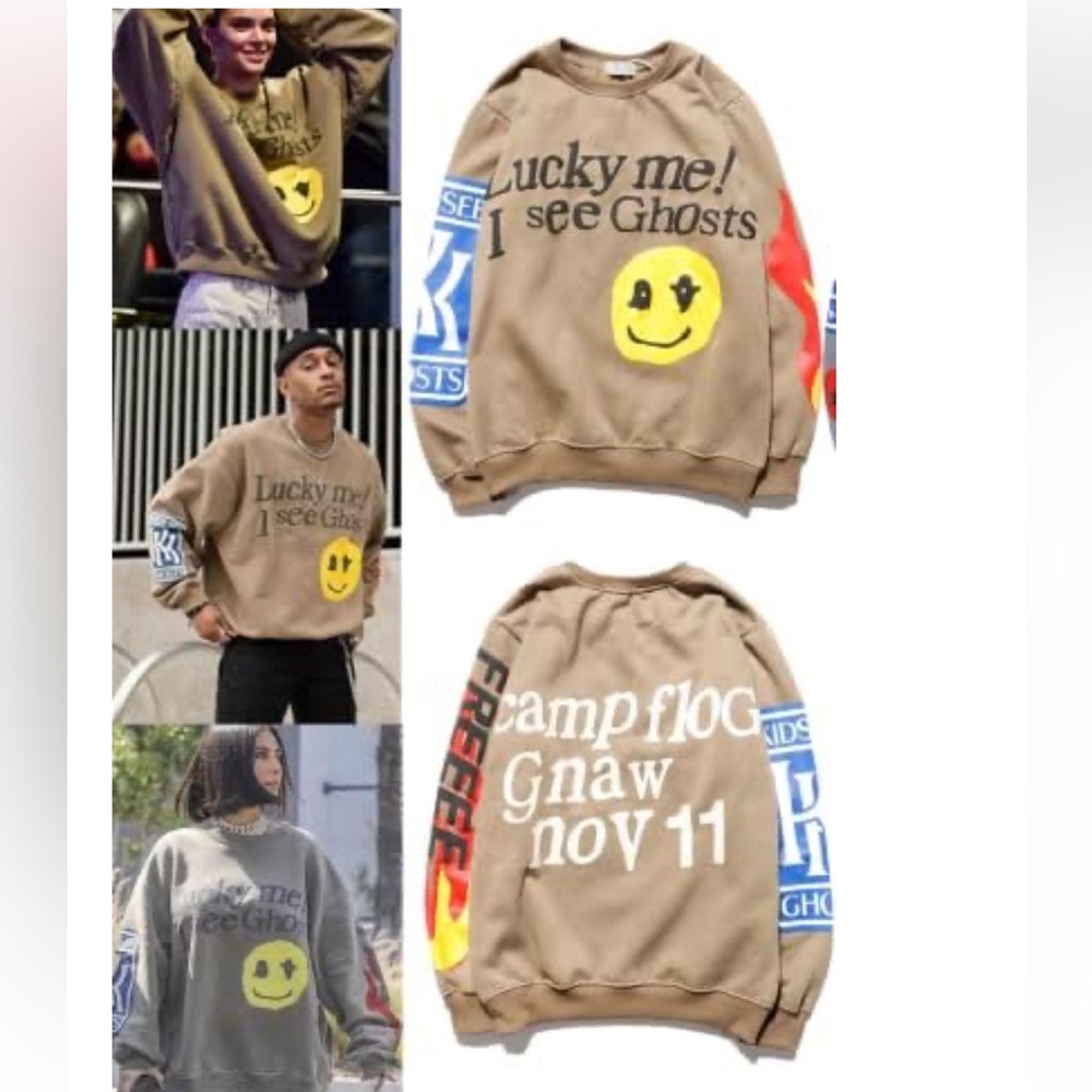 Lucky Me I See Ghosts Brown Sweater